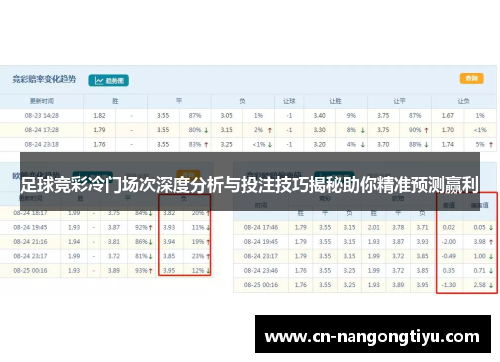 足球竞彩冷门场次深度分析与投注技巧揭秘助你精准预测赢利